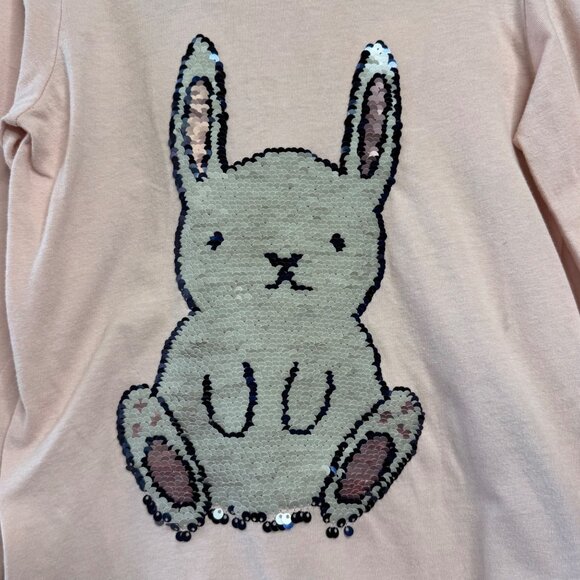 SEED HERITAGE Bunny Rabbit T-Shirt Girls 6 Easter Flip Sequins Tee Top Pink Girl - Picture 6 of 8